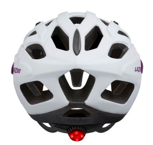 LAZER J1 + insectNET + LED | kask rowerowy | mate white / pink