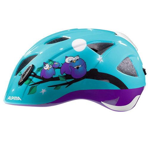 ALPINA Ximo Flash | dziecięcy kask rowerowy | LED | owls