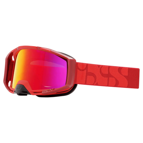 IXS Trigger RACING RED | bike goggles | 2 x LENS: Crimson MIRROR Lens / LT21% + CLEAR Lens / LT 89%