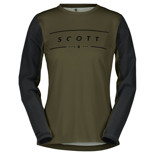 SCOTT Trail Vertic LS Women's Bike Tee | damska koszulka rowerowa |  fir green / black