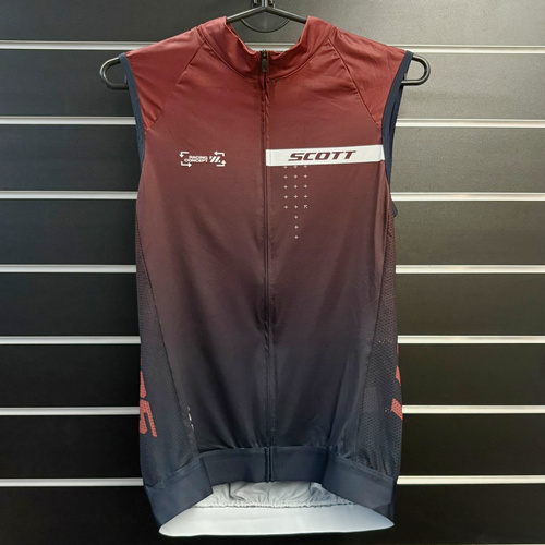 SCOTT RC Pro w/o sleeve Men's Jersey | koszulka rowerowa bez rękawów | wood red / dark blue
