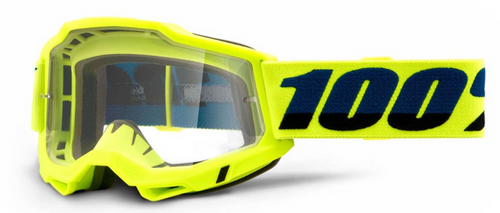 100% The Accuri 2 Goggles Fluo YELLOW | bike MTB / ENDURO / MX | MIRROR GOLD + CLEAR lens