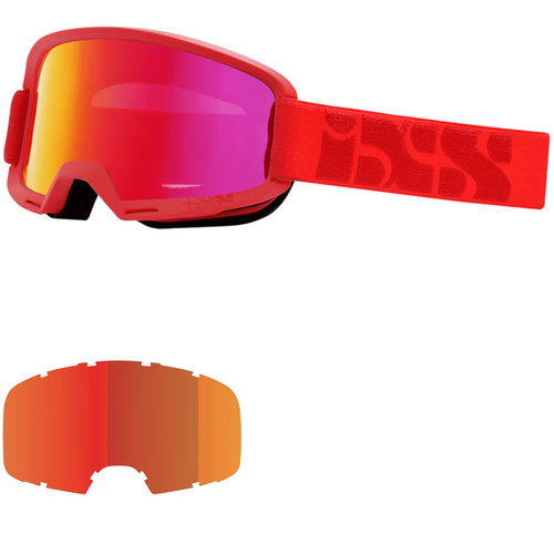 IXS Hack RACING RED | gogle rowerowe | Crimson MIRROR Lens / LT 21%