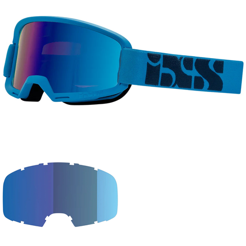 IXS Hack RACING BLUE | bike goggles | Cobalt MIRROR Lens / LT 21%