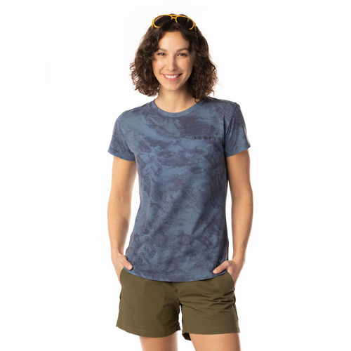 SCOTT DRI Tie Dye Women's Tee | damska koszulka turystyczno-sportowa | dark blue / metal blue