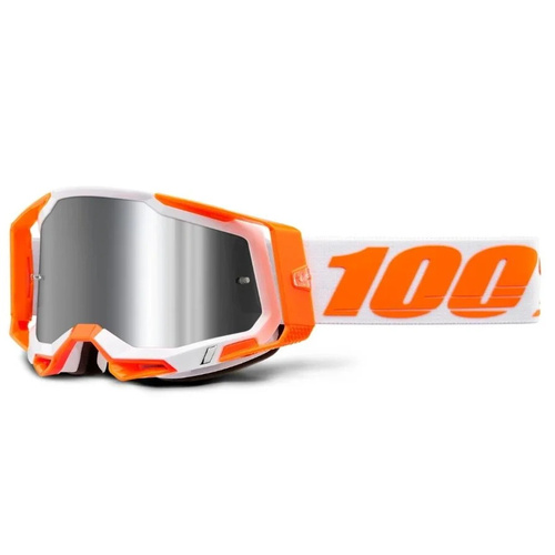 100%The Racecraft 2 Orange | gogle moto MX / ENDURO / MTB rowerowe | 2 x szybka: MIRROR SILVER FLASH + CLEAR