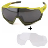 100% SpeedTrap Soft Tact Banana Glasses | BLACK MIRROR lens LT 12% + CLEAR lens LT 93% | 2 LENSES